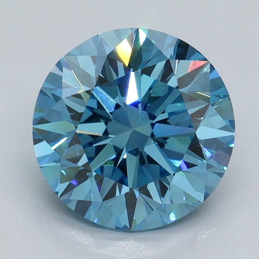 2.53 Ct. Fancy Vivid Blue Round Lab Grown Diamond