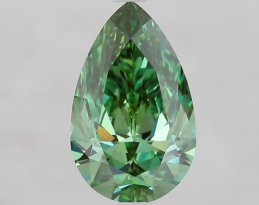 2.50 Ct. Fancy Vivid Green Pear Lab Grown Diamond