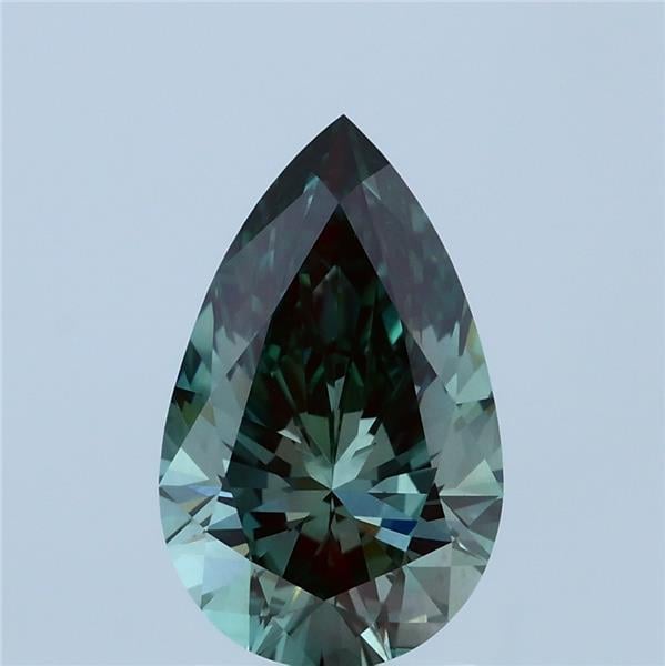 2.10 Ct. Fancy Vivid Green Pear Lab Grown Diamond