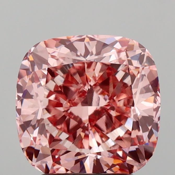 3.01 Ct. Fancy Intense  Pink Cushion Lab Grown Diamond