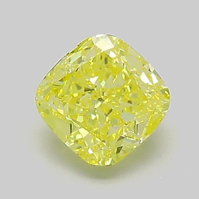 1.06 Ct. Fancy Vivid  Yellow Cushion Lab Grown Diamond