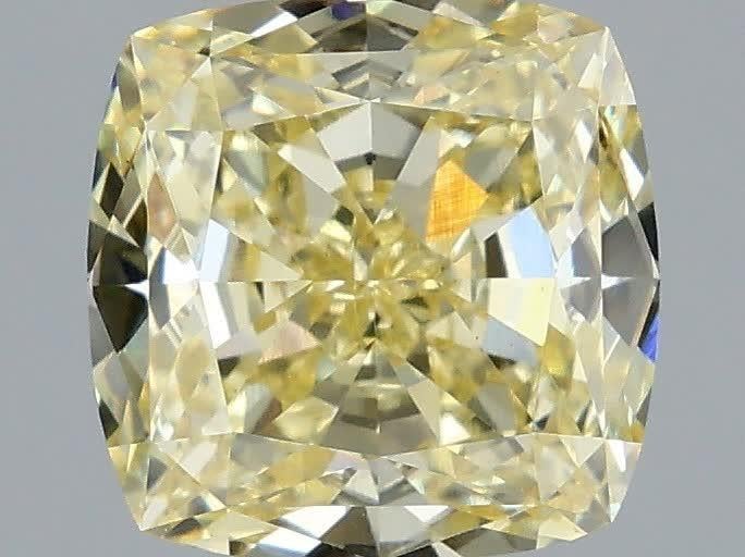 3.09 Ct. Fancy Yellow Cushion Lab Grown Diamond