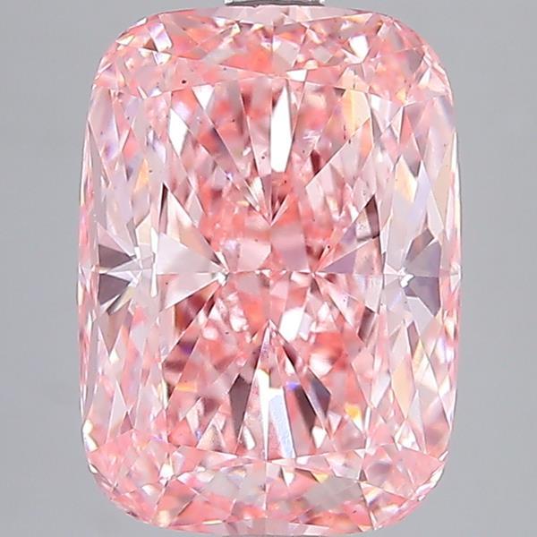 5.00 Ct. Fancy Vivid Pink Cushion Lab Grown Diamond