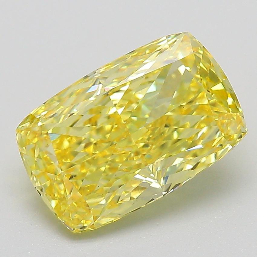 3.02 Ct. Fancy Intense  Yellow Cushion Lab Grown Diamond