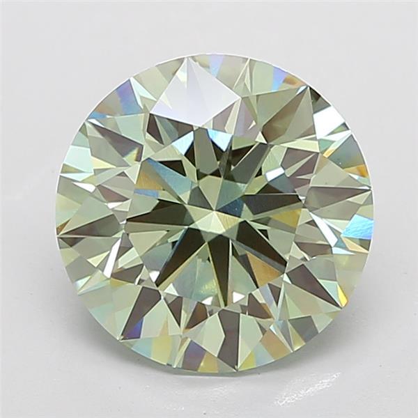 7.08 Ct. Fancy Vivid Green Round Lab Grown Diamond