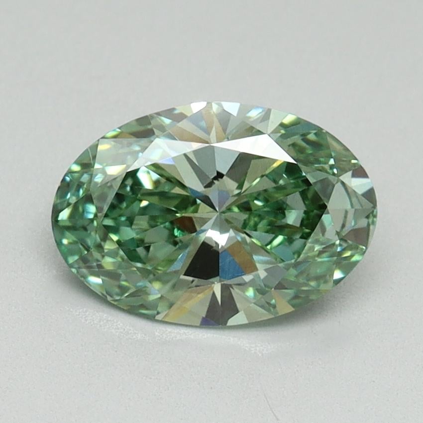 1.28 Ct. Fancy Vivid Pacific Green Oval Lab Grown Diamond