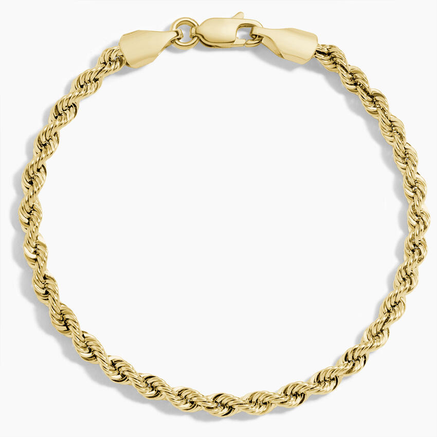 14K Yellow Gold Bailey Rope Chain Bracelet