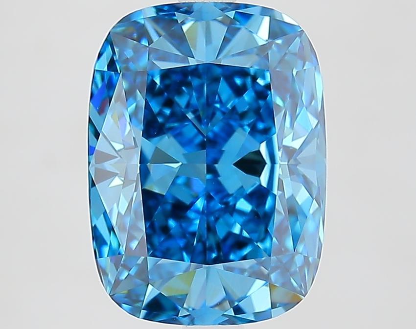 4.09 Ct. Fancy Vivid Pink Cushion Lab Grown Diamond
