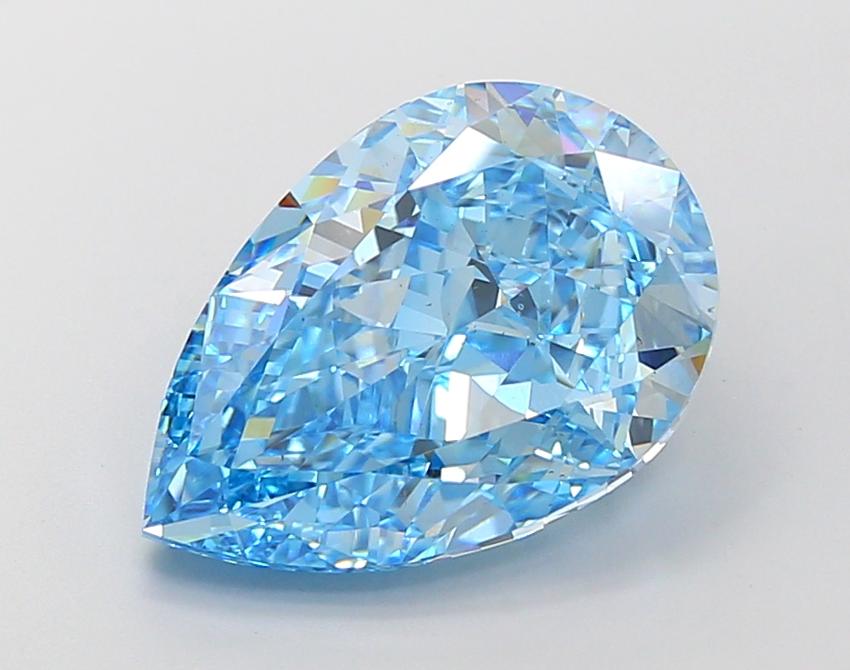10.01 Ct. Fancy Vivid Blue Pear Lab Grown Diamond