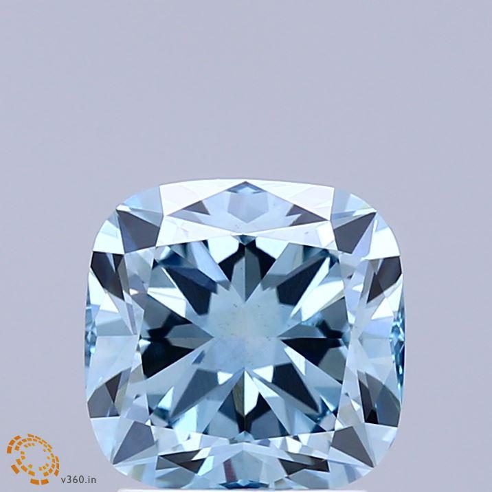 2.17 Ct. Fancy Vivid Blue Cushion Lab Grown Diamond