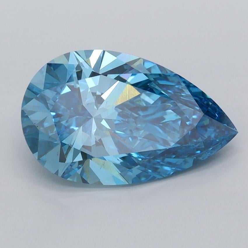 3.01 Ct. Fancy Vivid  Blue Pear Lab Grown Diamond