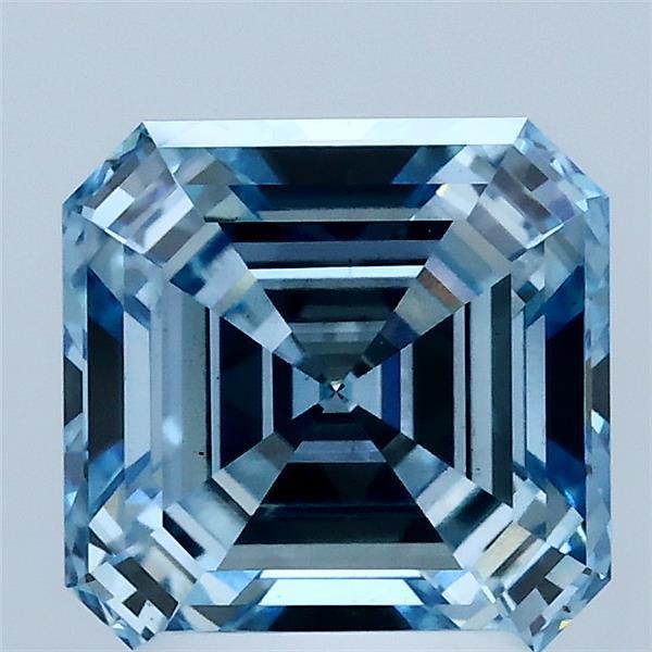 2.50 Ct. Fancy Vivid Blue Asscher Lab Grown Diamond