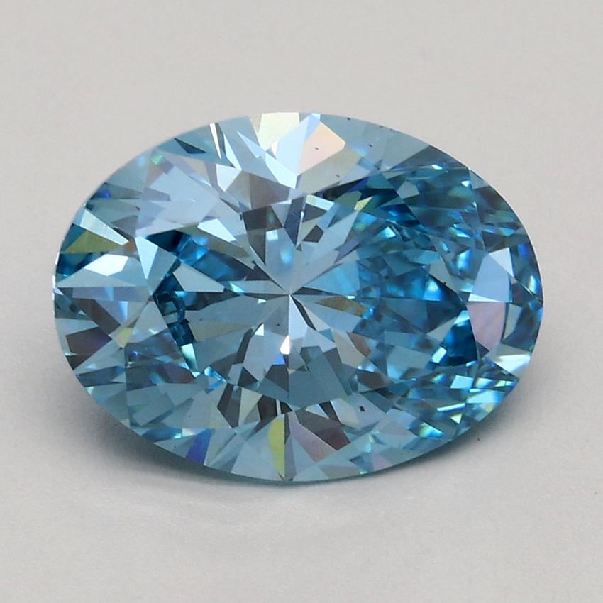 2.00 Ct. Fancy Vivid Blue Oval Lab Grown Diamond
