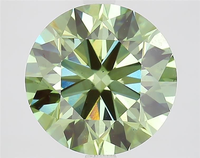 4.51 Ct. Fancy Vivid  Green Round Lab Grown Diamond