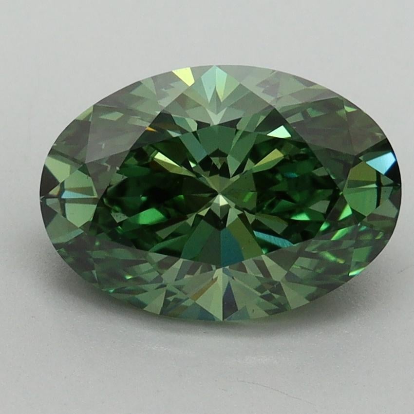 2.16 Ct. Fancy Vivid Pacific Green Oval Lab Grown Diamond