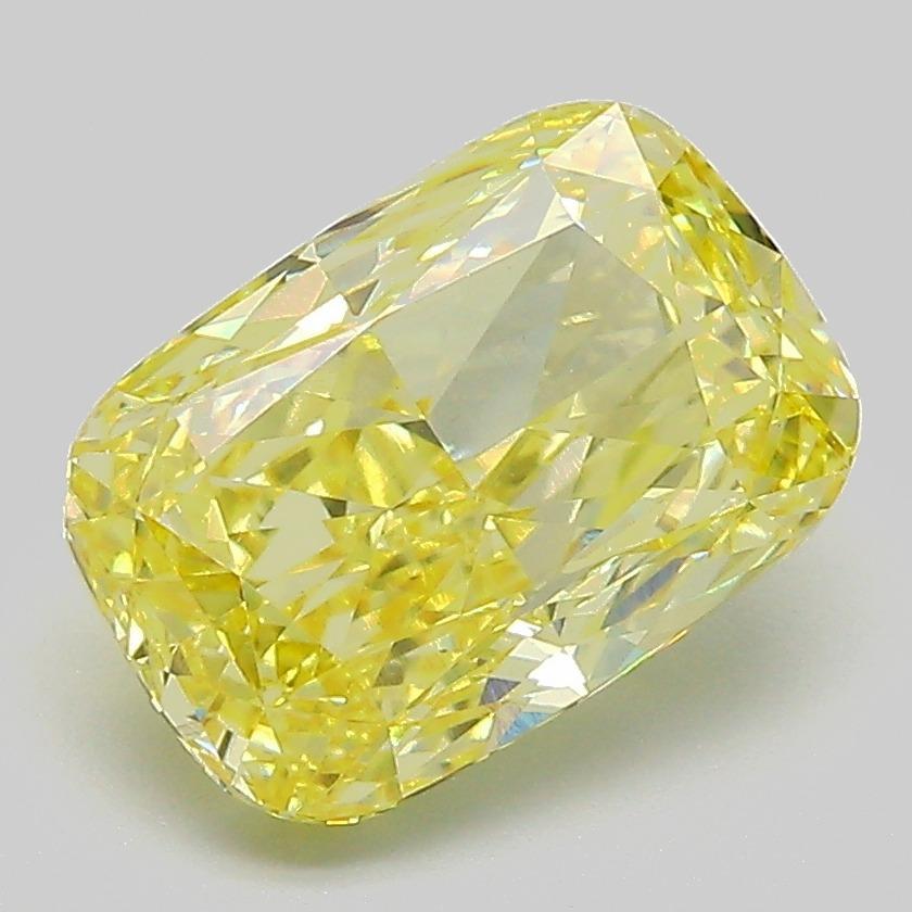 2.98 Ct. Fancy Intense  Yellow Cushion Lab Grown Diamond