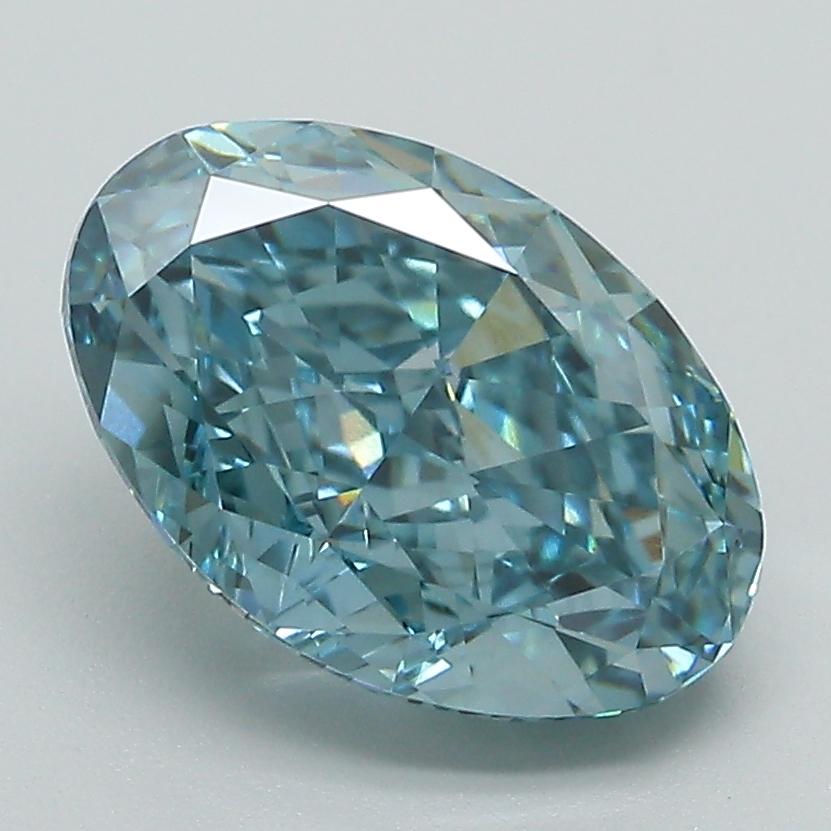 3.06 Ct. Fancy Vivid Blue Oval Lab Grown Diamond