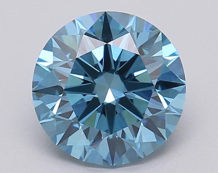 1.52 Ct. Fancy Vivid Blue Round Lab Grown Diamond
