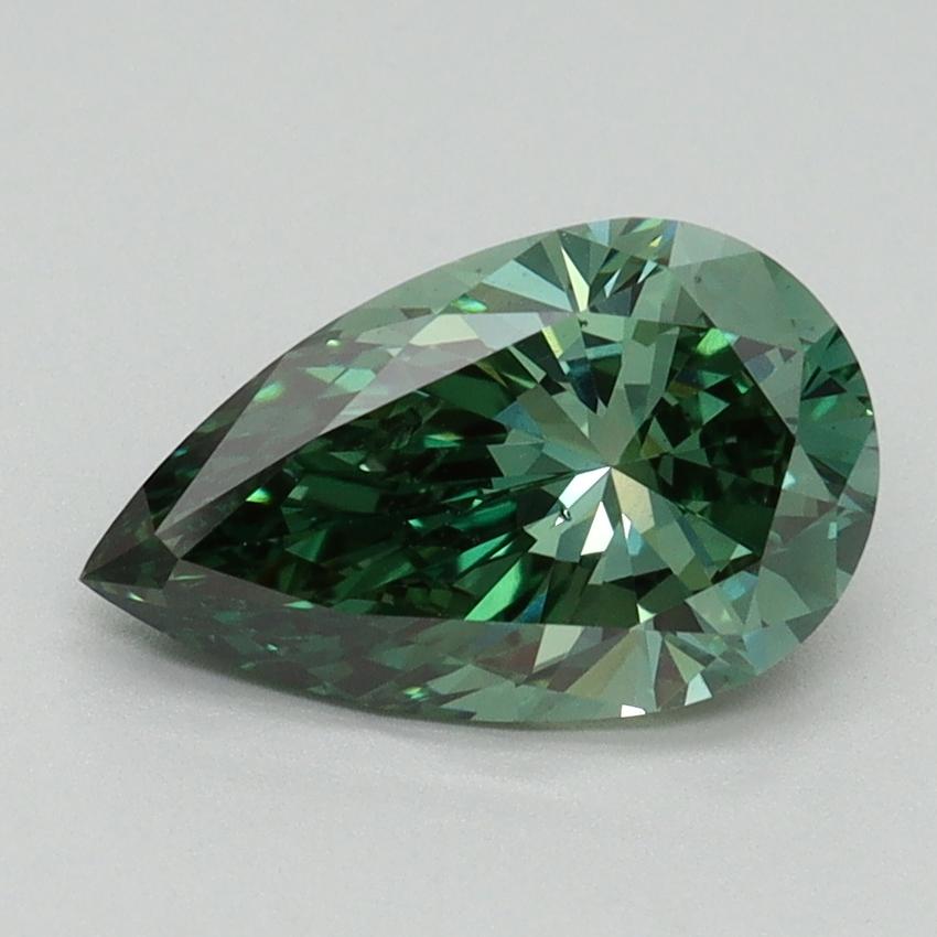 1.52 Ct. Fancy Vivid Green Pear Lab Grown Diamond