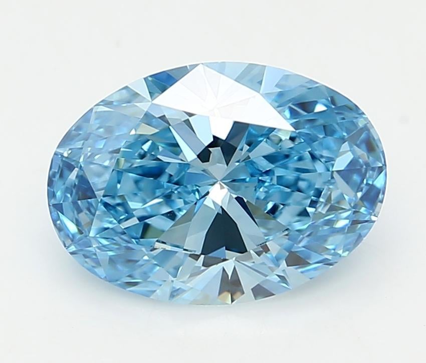 2.51 Ct. Fancy Vivid  Blue Oval Lab Grown Diamond