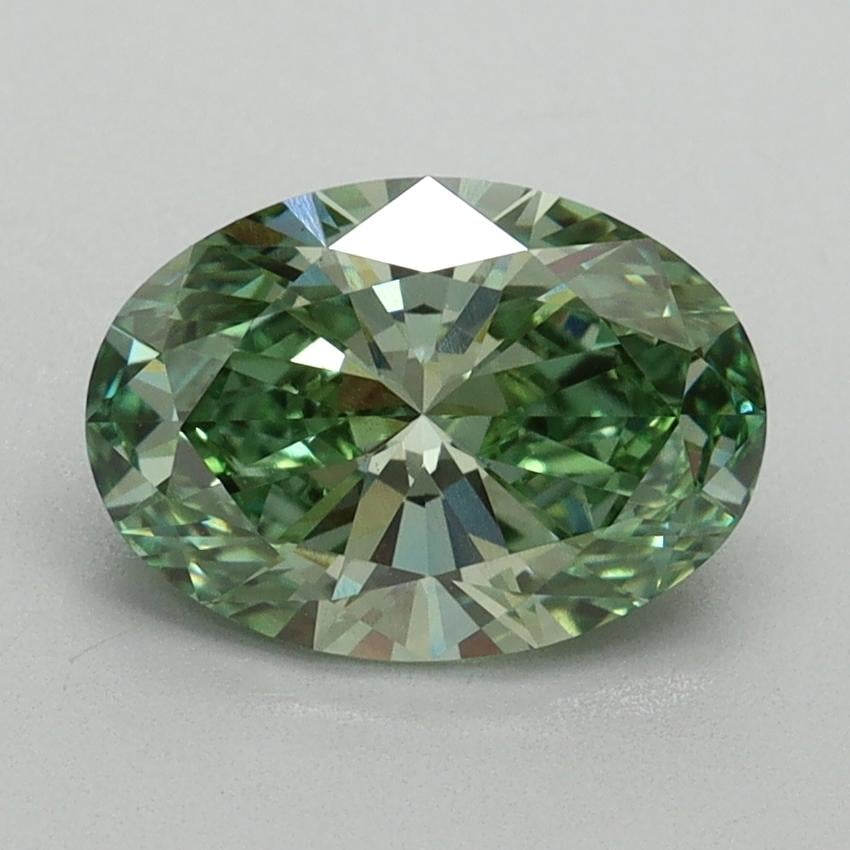 1.58 Ct. Fancy Vivid Green Oval Lab Grown Diamond