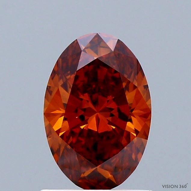 1.02 Ct. Fancy Intense Brownish Orange Oval Lab Grown Diamond
