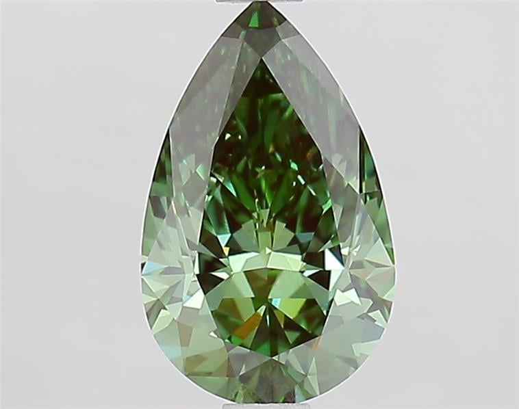 1.61 Ct. Fancy Vivid  Green Pear Lab Grown Diamond