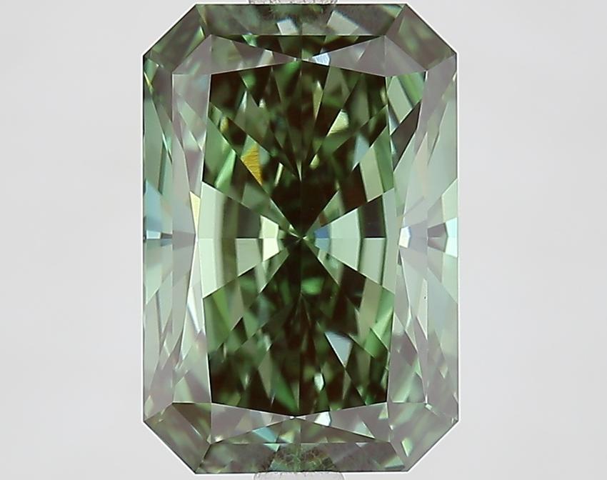 4.58 Ct. Fancy Vivid Green Radiant Lab Grown Diamond