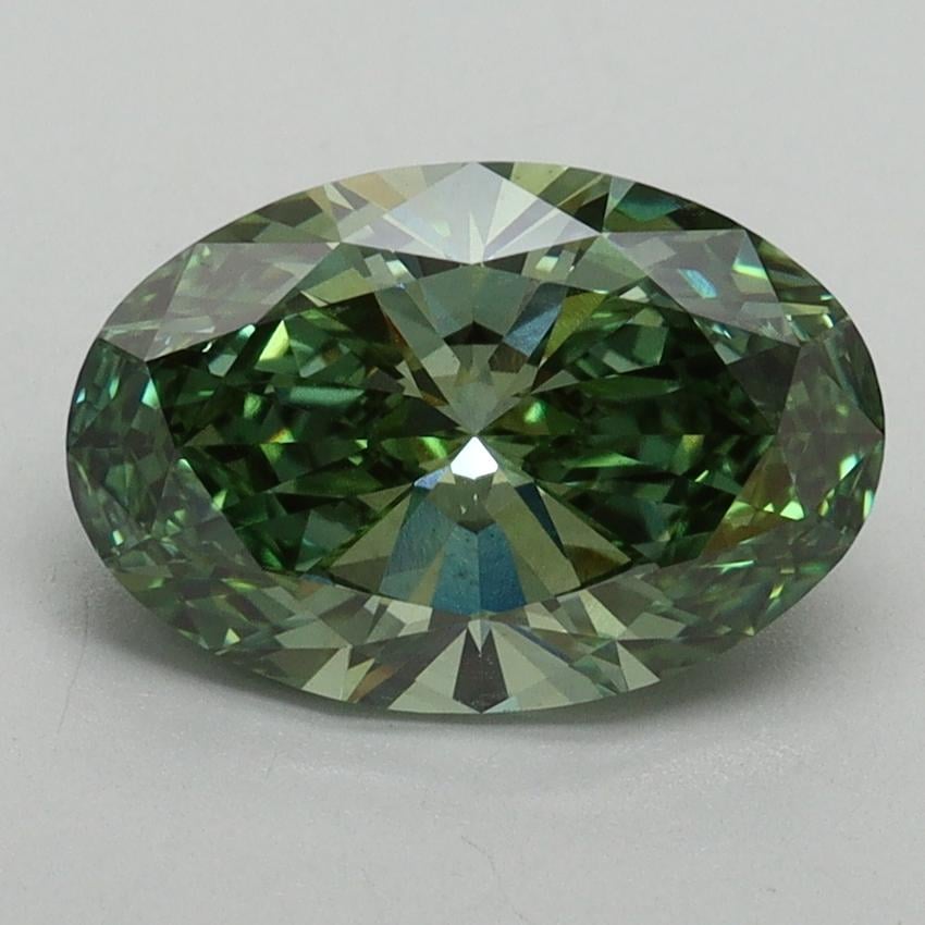 2.08 Ct. Fancy Vivid Pacific Green Oval Lab Grown Diamond