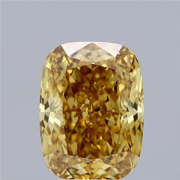 5.05 Ct. Fancy Vivid Yellow Cushion Lab Grown Diamond