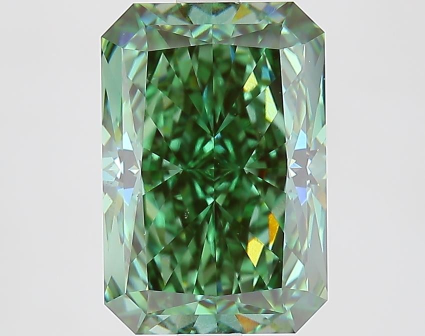 4.08 Ct. Fancy Vivid Green Radiant Lab Grown Diamond