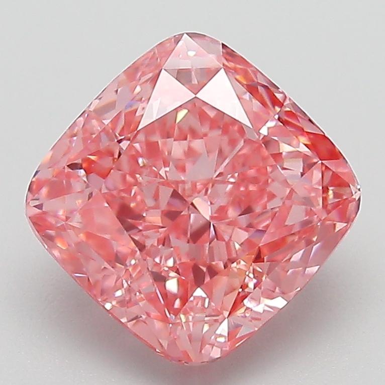 3.08 Ct. Fancy Vivid Pink Cushion Lab Grown Diamond