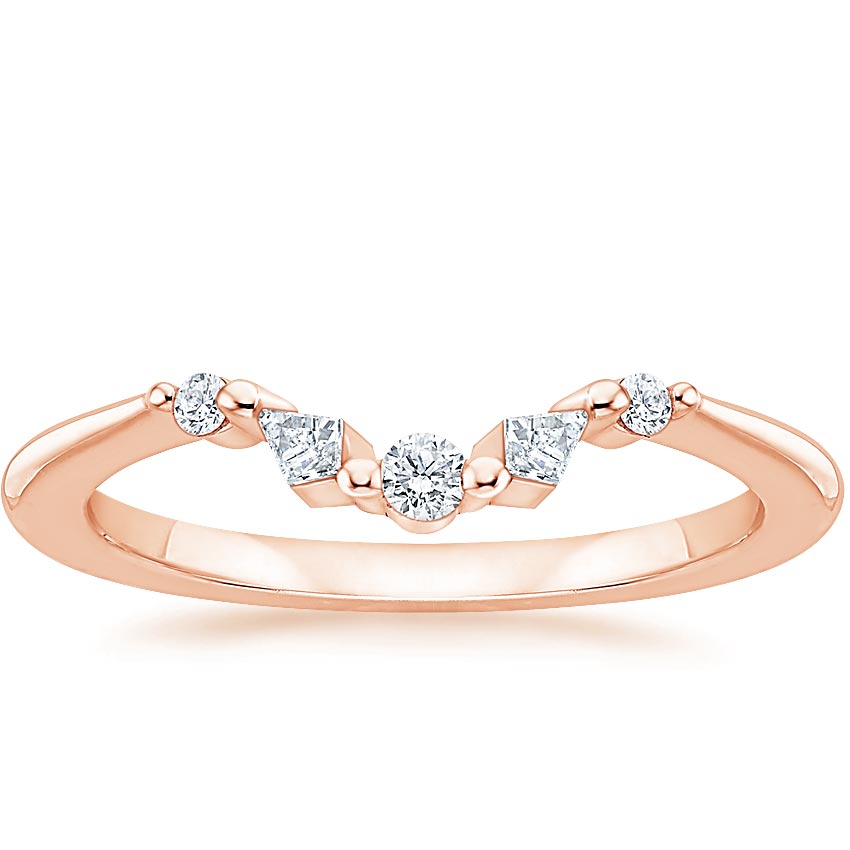 Rose gold diamond engagement ring with surprise diamond details