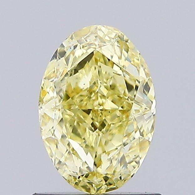 0.83 Ct. Fancy Intense Yellow Oval Lab Grown Diamond
