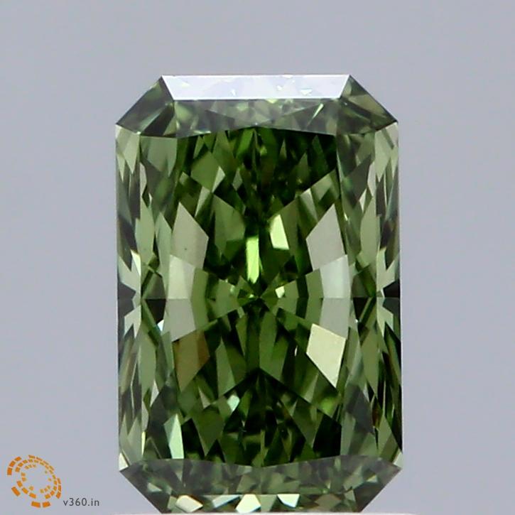 1.00 Ct. Fancy Vivid Green Radiant Lab Grown Diamond