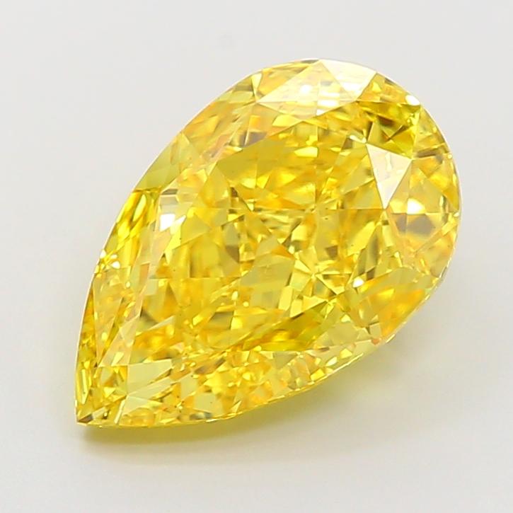 7.08 Ct. Fancy Vivid Yellow Pear Lab Grown Diamond