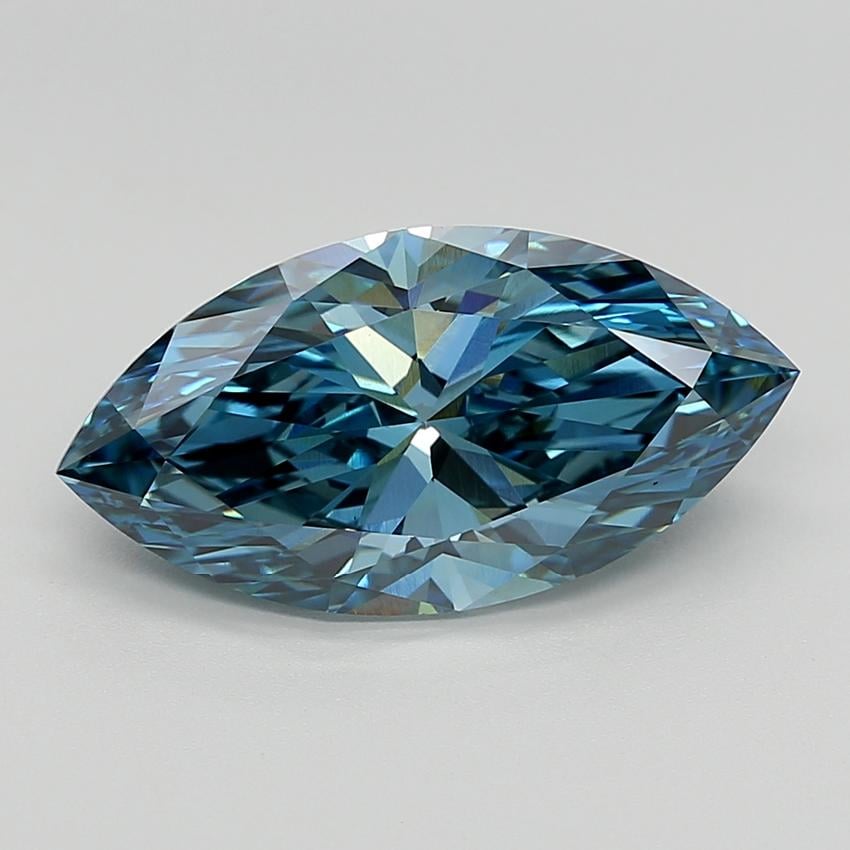 5.77 Ct. Fancy Vivid  Blue Marquise Lab Grown Diamond
