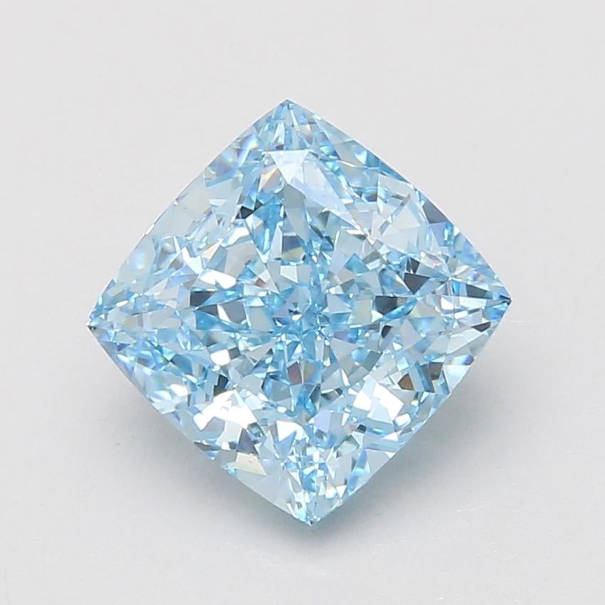 4.07 Ct. Fancy Vivid Blue Cushion Lab Grown Diamond