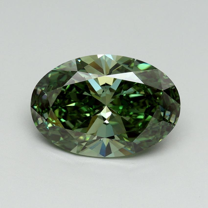 5.00 Ct. Fancy Vivid Green Oval Lab Grown Diamond