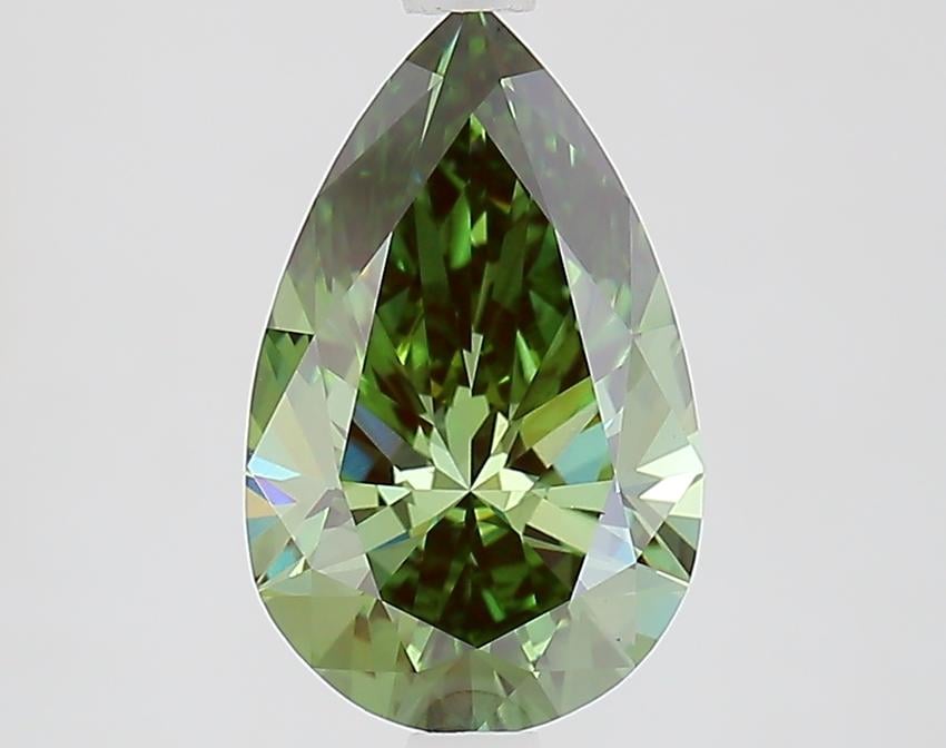 2.09 Ct. Fancy Vivid Green Pear Lab Grown Diamond