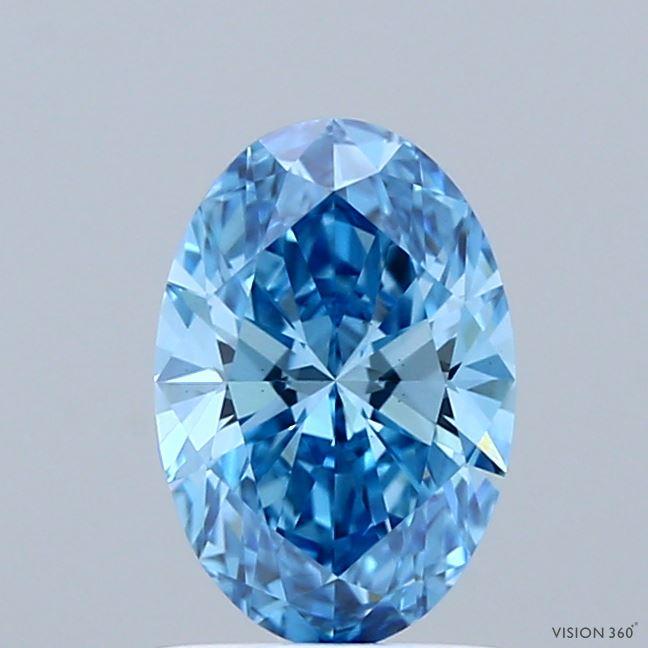 1.03 Ct. Fancy Vivid Blue Oval Lab Grown Diamond