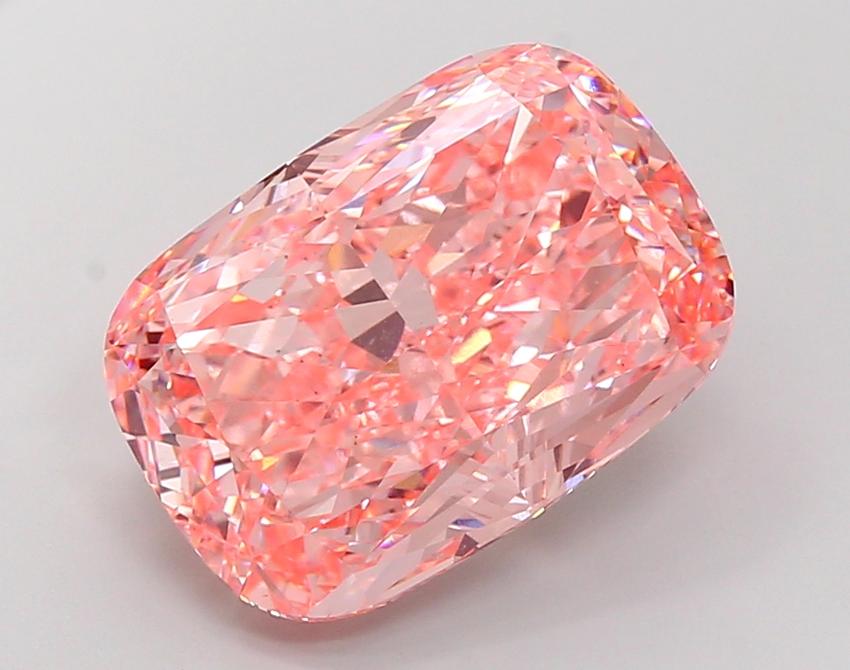 15.06 Ct. Fancy Vivid  Pink Cushion Lab Grown Diamond