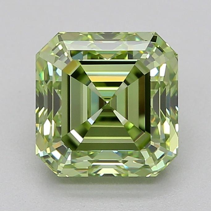 1.02 Ct. Fancy Vivid  Green Asscher Lab Grown Diamond