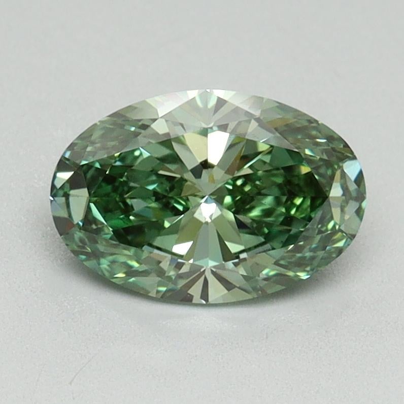 1.06 Ct. Fancy Vivid Green Oval Lab Grown Diamond