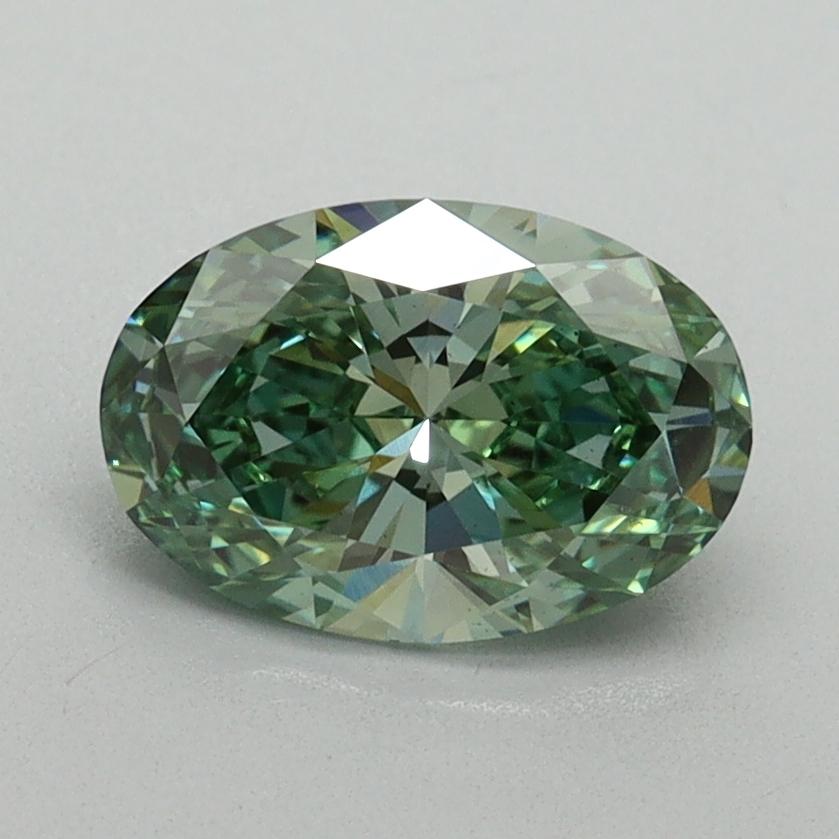 1.14 Ct. Fancy Vivid Green Oval Lab Grown Diamond