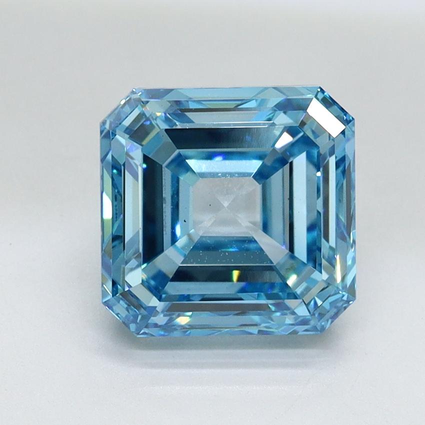 3.02 Ct. Fancy Vivid Malibu Blue Asscher Lab Grown Diamond