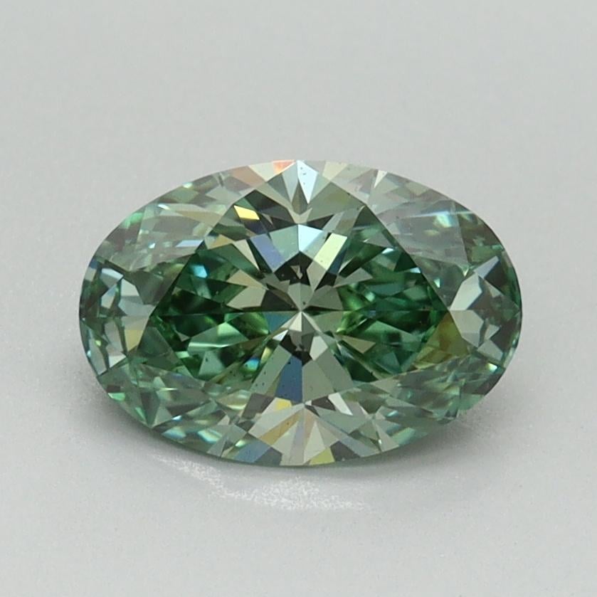 1.05 Ct. Fancy Vivid Green Oval Lab Grown Diamond