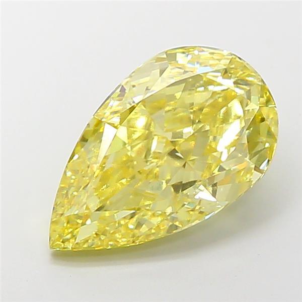 8.04 Ct. Fancy Intense  Yellow Pear Lab Grown Diamond