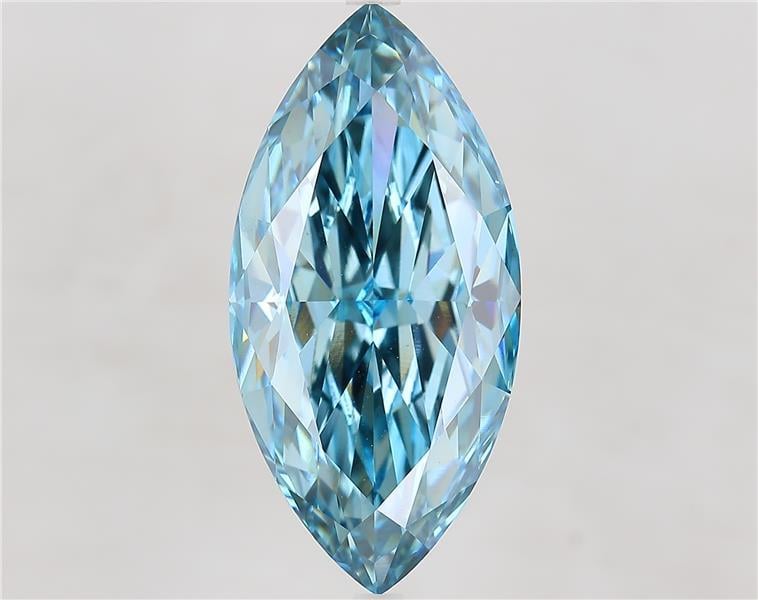 11.89 Ct. Fancy Vivid  Blue Marquise Lab Grown Diamond