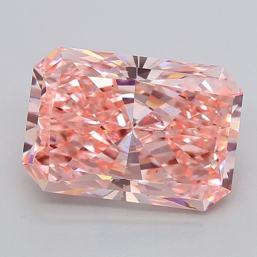 8.68 Ct. Fancy Vivid  Pink Radiant Lab Grown Diamond